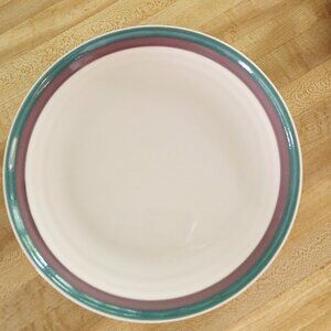 Pfaltzgraff Juniper Dinner Plate Green and Mauve Bands